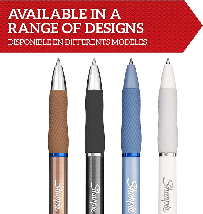 Sharpie S-Gel | Metal Gel Pens | Medium Point (0.7mm) | Steel Grey & Rose Gold | Black Ink | 2 Pens & 2 Gel Pen Refills