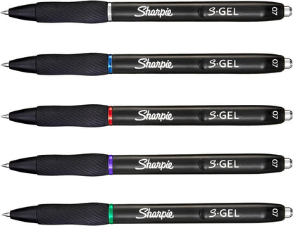 Sharpie S-Gel | Gel Pens | Medium Point (0.7mm) | Assorted Ink Colours | 8 Count