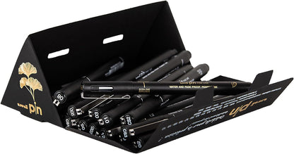 uni-ball PIN Black Felt Tip Pen Fineliners, Water and Fade-Resistant Ink, Ideal for Architects, Sketching, Scrapbooking, Outlining, Journaling, Art, Technical Drawing, Archival Quality, 18pc Gift Set