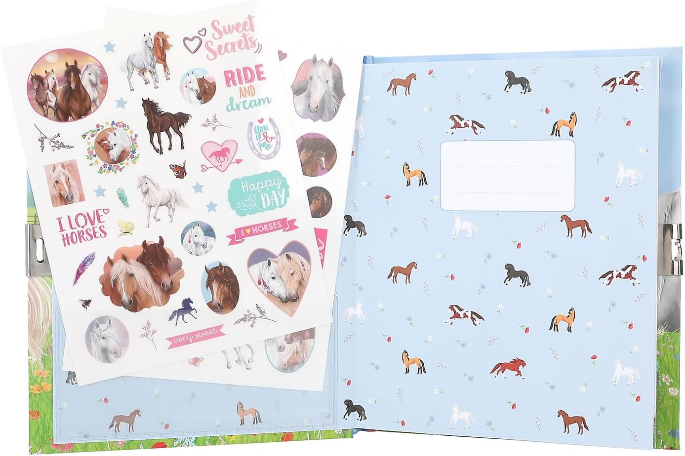 Depesche Miss Melody 12967 Personal Diary with Horses and Heart Castle, 192 Lined and Beautifully Illustrated Pages, Multi-Colour