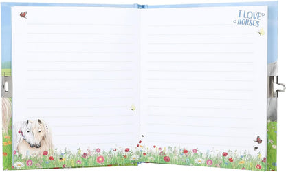Depesche Miss Melody 12967 Personal Diary with Horses and Heart Castle, 192 Lined and Beautifully Illustrated Pages, Multi-Colour