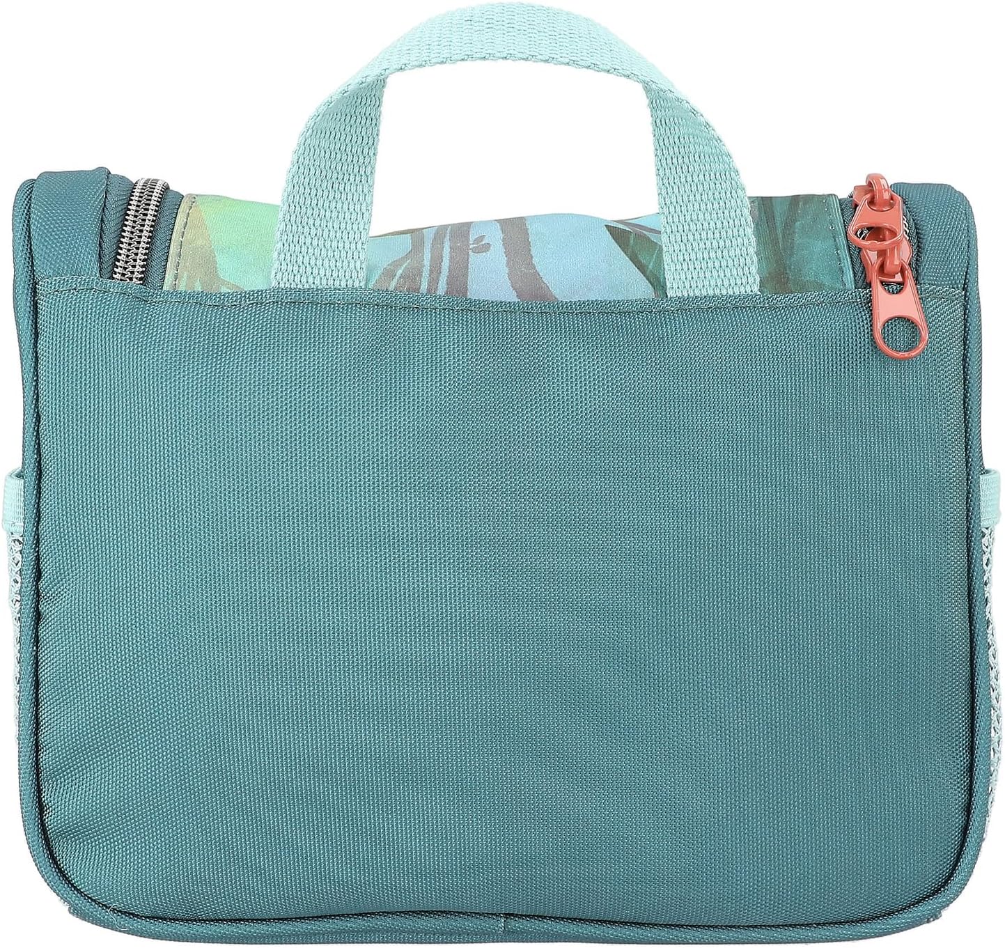 Depesche 12918 World Danger Lavaggio in Verde, con Motivo Trex e Dino, Borsa da toilette con Cerniera e appendino, Multicolore