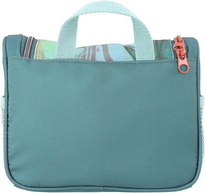 Depesche 12918 World Danger Lavaggio in Verde, con Motivo Trex e Dino, Borsa da toilette con Cerniera e appendino, Multicolore