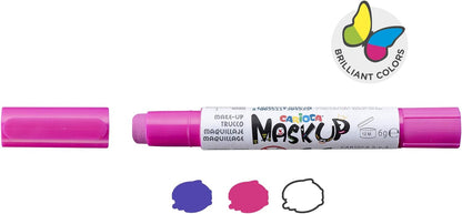 CARIOCA Mask Up Princess, Face Painting Kit for Girls, Make-up Sticks Ideal for Christmas, Halloween, Carnival and Parties - 3 Colours and 2 Tutorials - Dermatologically Tested