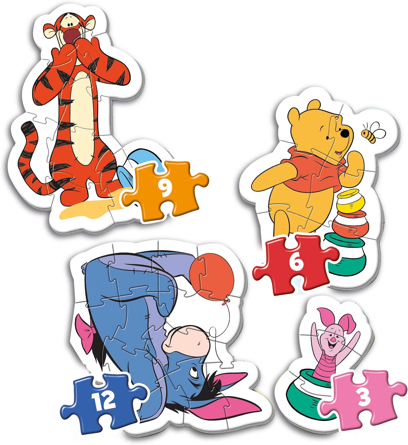 Clementoni - 20820 - My First Puzzle - Disney Winnie the Pooh - 3-6-9-12 pieces - Made in Italy - jigsaw puzzle children age 2+