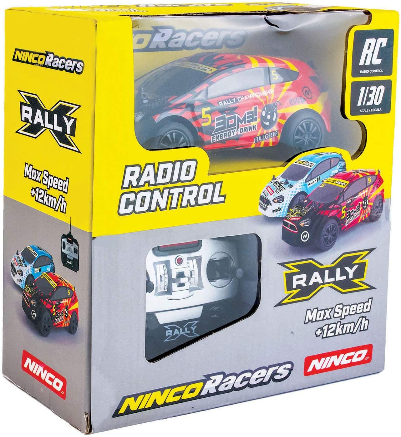 Nincoracers - X Rally Bomb Coche Teledirigido a Escala 1/30 | hasta 12km de Velocidad | Coche Radiocontrol con Mando a Distancia 2.4 GHz | A Partir de 6 años. (NH93142