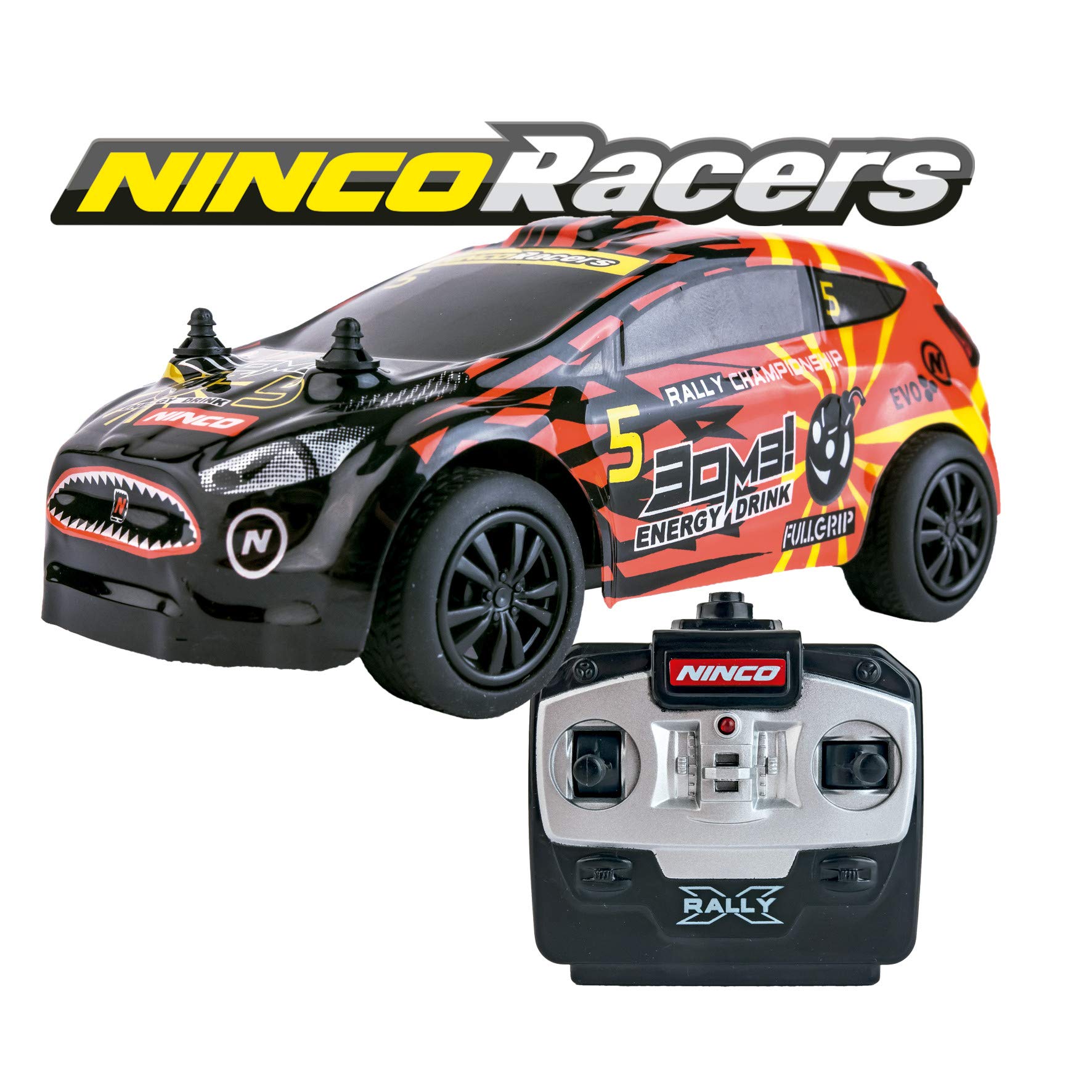 Nincoracers - X Rally Bomb Coche Teledirigido a Escala 1/30 | hasta 12km de Velocidad | Coche Radiocontrol con Mando a Distancia 2.4 GHz | A Partir de 6 años. (NH93142