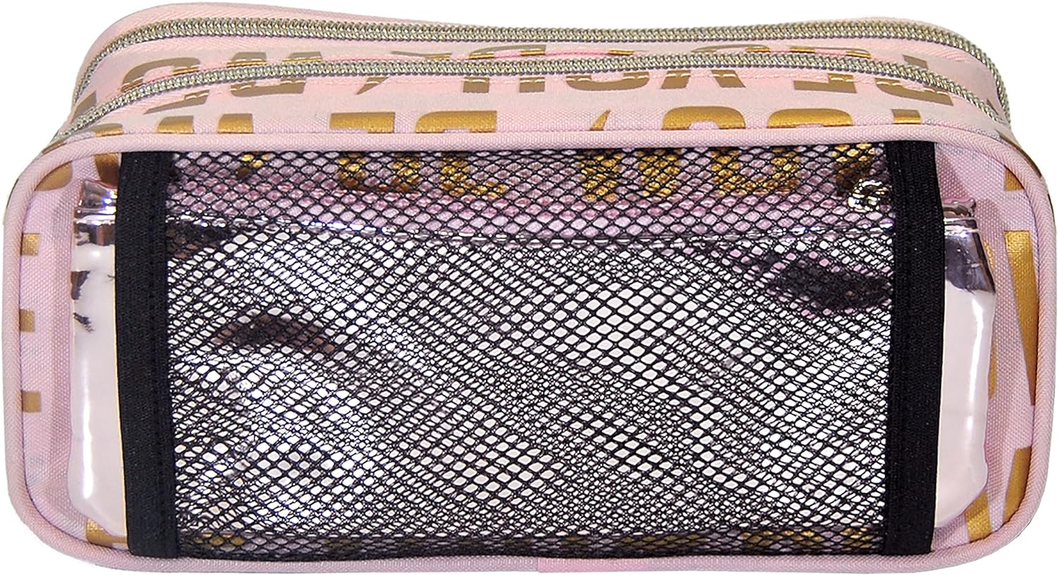 WOW GENERATION School Pencil Case for Kids Girls with Multiple Compartments Zipper and Patches