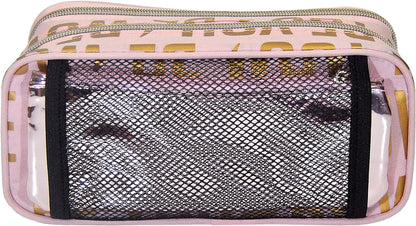 WOW GENERATION School Pencil Case for Kids Girls with Multiple Compartments Zipper and Patches