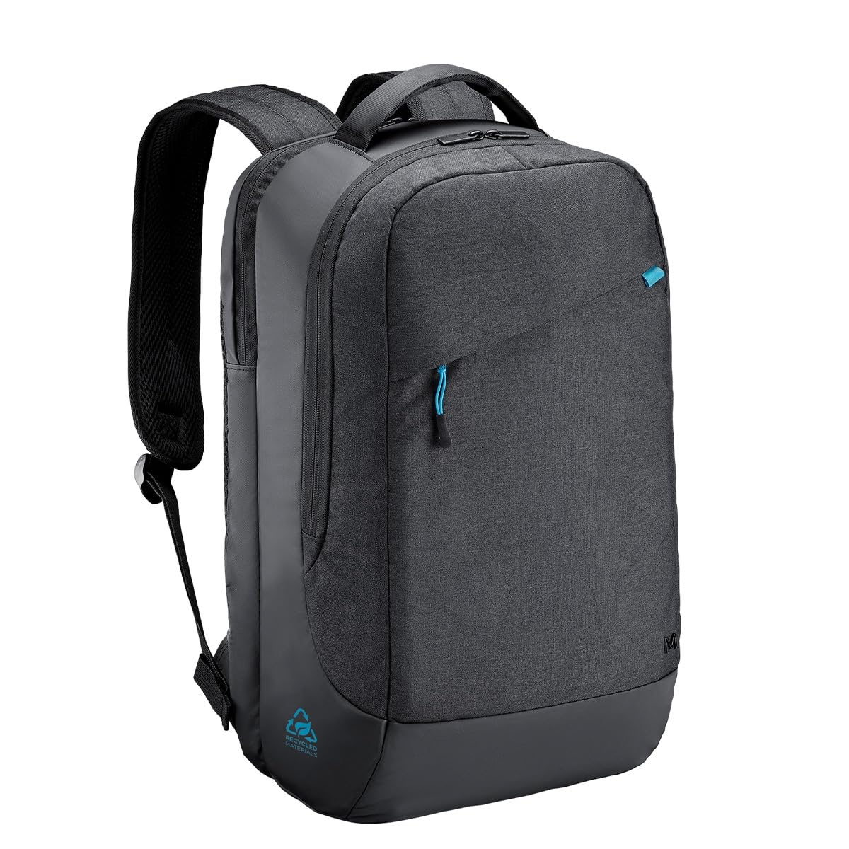 Mobilis Laptop Backpack 14-17" PC 15.6", Made of GRS-Certified Recycled Material, Waterproof Material, Reinforced Bottom, Ergonomic Straps, Large Loading Capacity, Black, Black