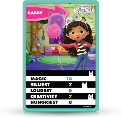 Top Trumps Junior Gabby’s Dollhouse Card Game, Play with Luli-Loo, Carlita, Kitty Fairy and Pandy Paws, Includes 5 extra games from Spot the Difference and Pairs, educational gift for ages 4 plus