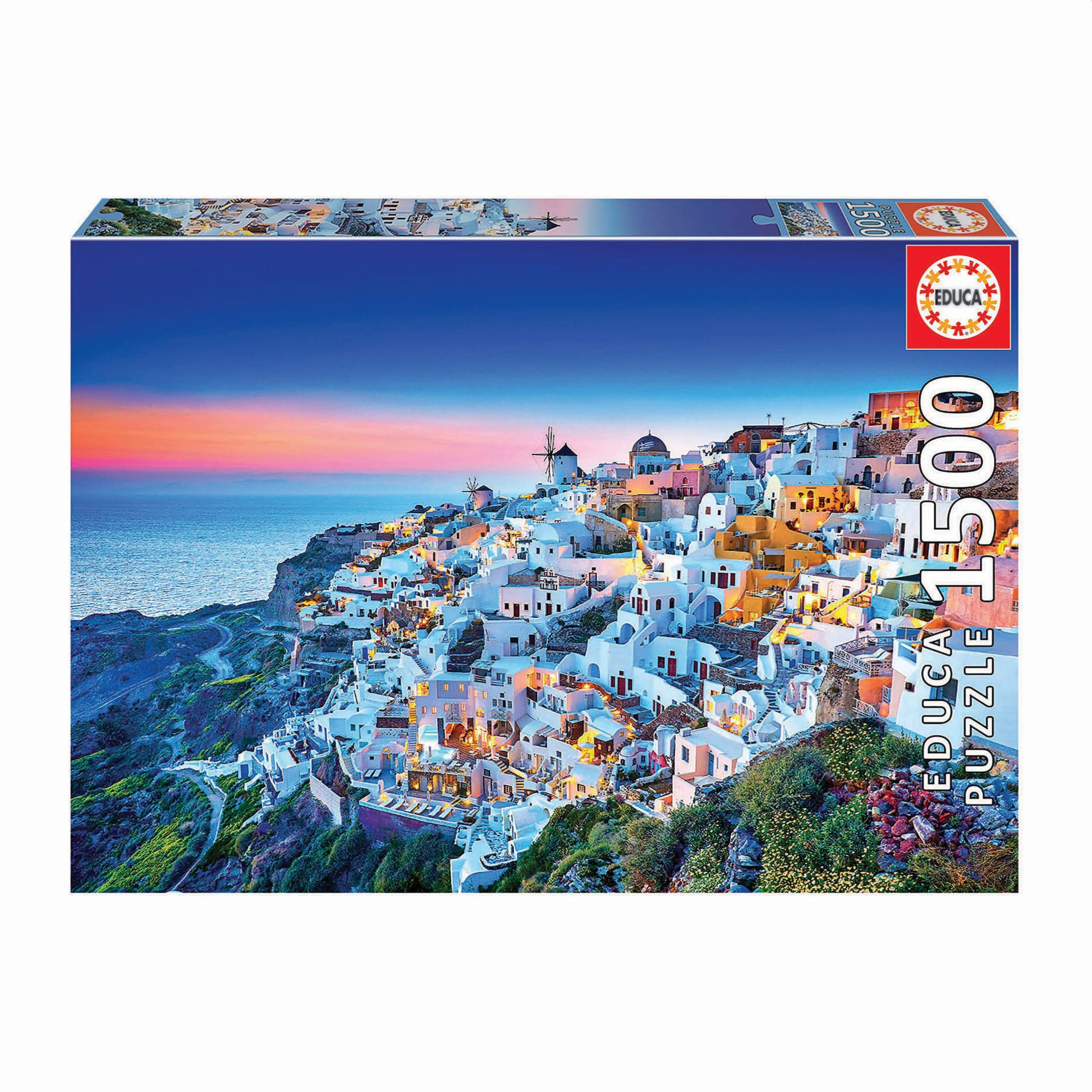 Educa - Puzzle de 1500 Piezas para Adultos | Santorini, Grecia. Incluye Pegamento Fix Puzzle. A Partir de 14 años (19040
