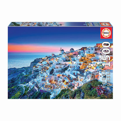 Educa - Puzzle de 1500 Piezas para Adultos | Santorini, Grecia. Incluye Pegamento Fix Puzzle. A Partir de 14 años (19040
