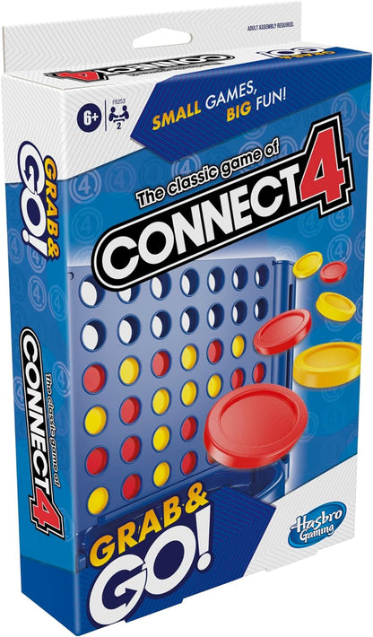 Hasbro Gaming Connect 4 Grab and Go - Juego portátil para 2 Jugadores, Juego de Viaje para niños