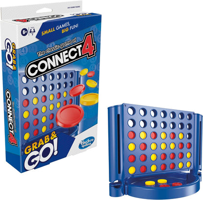 Hasbro Gaming Connect 4 Grab and Go - Juego portátil para 2 Jugadores, Juego de Viaje para niños