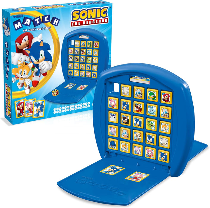 Top Trumps Match Sonic the Hedgehog Board Game, match 5 Tails, Knuckles, Shadow, Doctor Eggman in a row to win, great gift for SEGA video game fans, for ages 4 plus