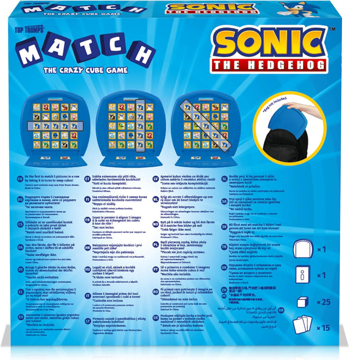 Top Trumps Match Sonic the Hedgehog Board Game, match 5 Tails, Knuckles, Shadow, Doctor Eggman in a row to win, great gift for SEGA video game fans, for ages 4 plus