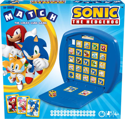 Top Trumps Match Sonic the Hedgehog Board Game, match 5 Tails, Knuckles, Shadow, Doctor Eggman in a row to win, great gift for SEGA video game fans, for ages 4 plus