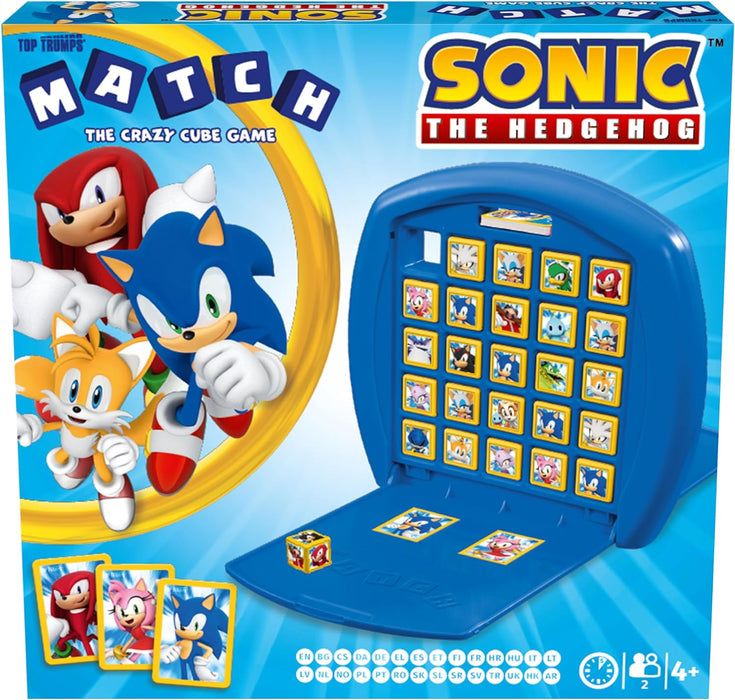 Top Trumps Match Sonic the Hedgehog Board Game, match 5 Tails, Knuckles, Shadow, Doctor Eggman in a row to win, great gift for SEGA video game fans, for ages 4 plus