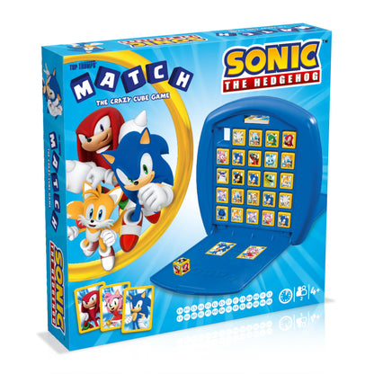 Top Trumps Match Sonic the Hedgehog Board Game, match 5 Tails, Knuckles, Shadow, Doctor Eggman in a row to win, great gift for SEGA video game fans, for ages 4 plus