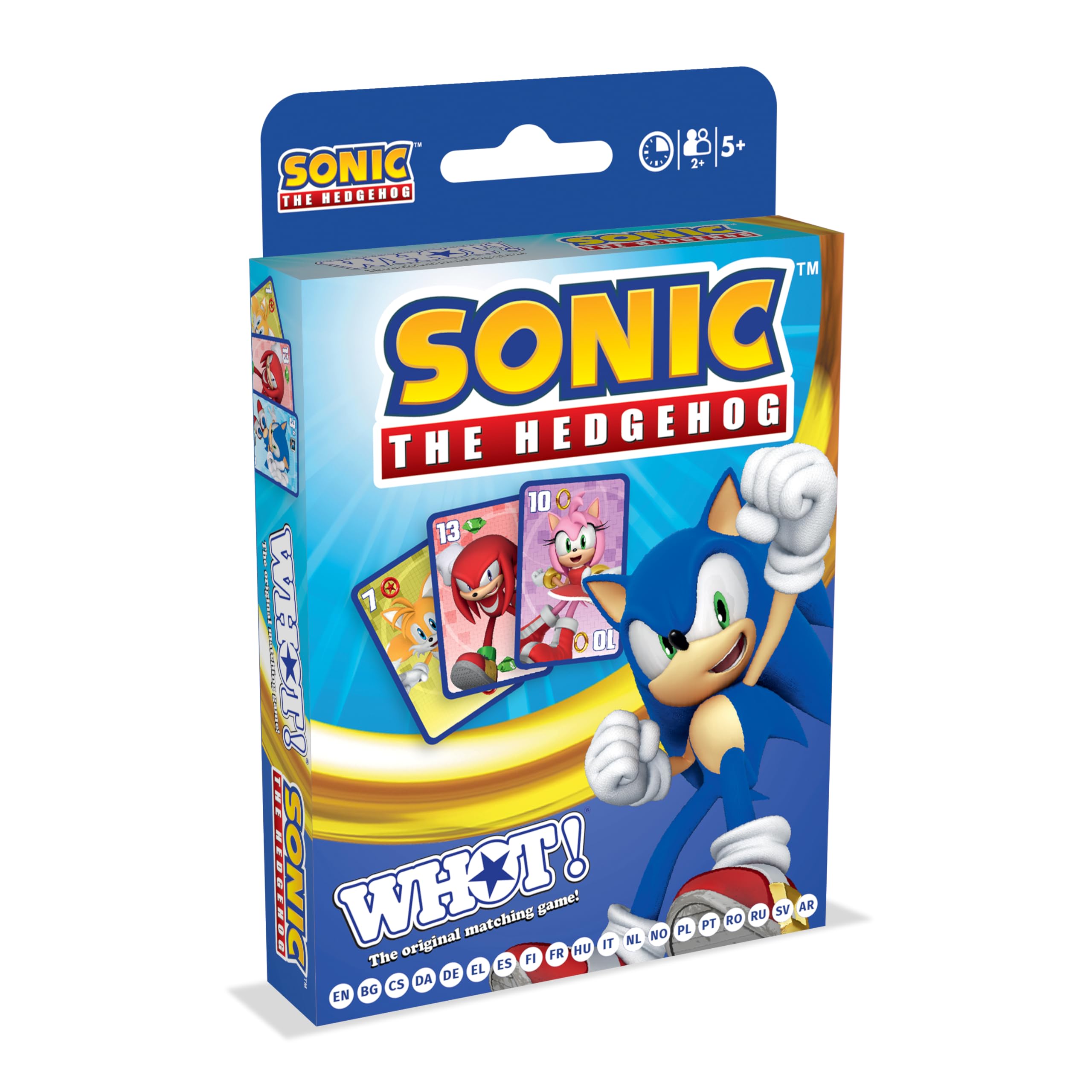 Waddingtons Number 1 Sonic the Hedgehog WHOT! Travel Card Game, play with Knuckles, Tails, Shadow, Doctor Eggman from the popular Sega video game, great gift for ages 5 plus