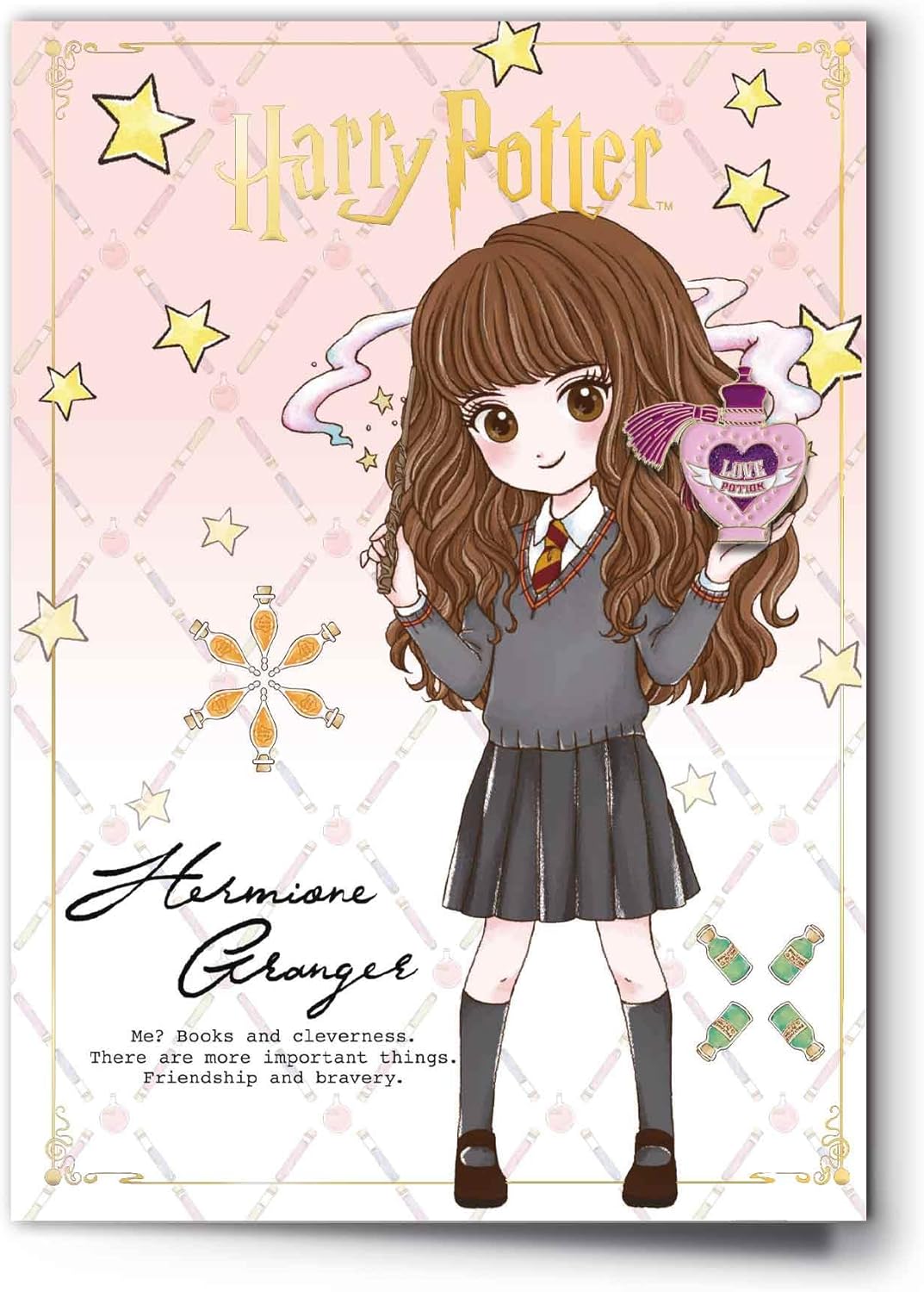 Hermione Character Greetings Card with Pinbadge
