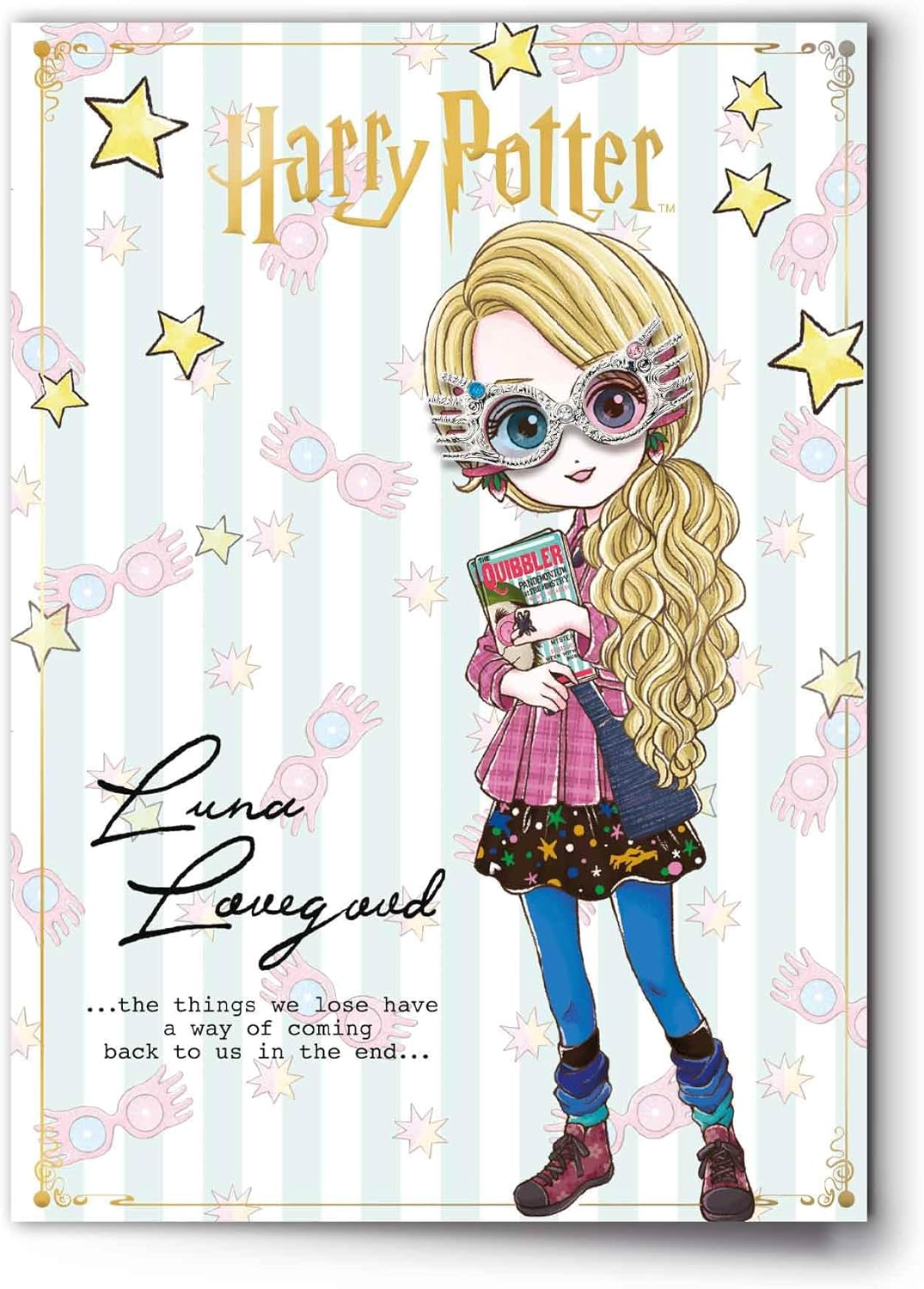 Luna Lovegood Character Greetings Card with Pinbadge