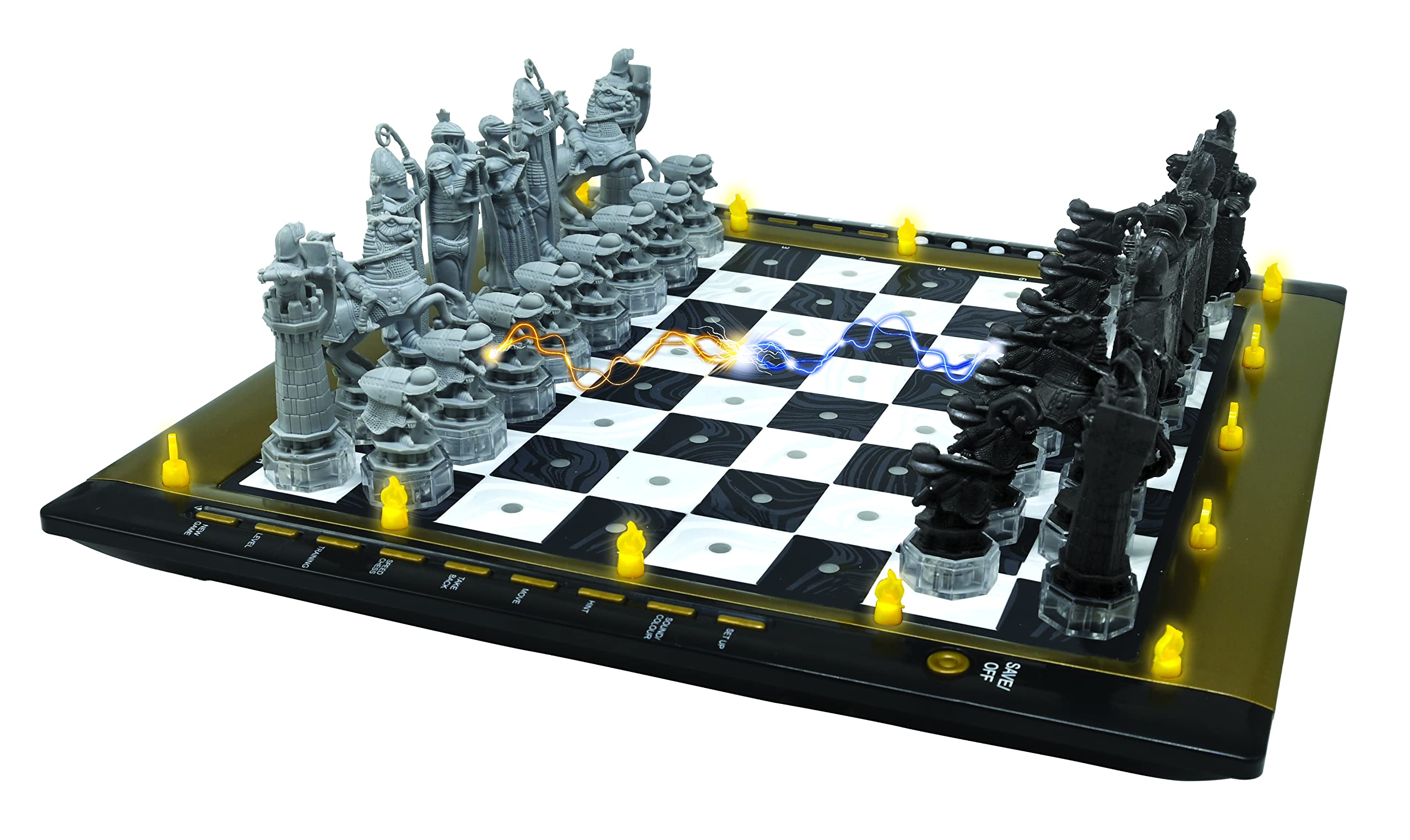 LEXIBOOK CG3000HP Harry Potter Electronic Chess Tactile Keyboard and Light and Sound Effects, 32 Pieces, 64 Levels of Difficulty, Family Board Game