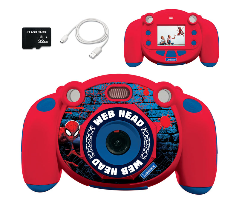 Lexibook DJ080SP Spiderman-Kids Digital Camera, Photo and Video Function, Games, Red/Blue Spider-Man