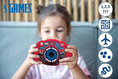 Lexibook DJ080SP Spiderman-Kids Digital Camera, Photo and Video Function, Games, Red/Blue Spider-Man