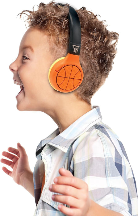 Lexibook - Basketball - 2-in-1 Bluetooth & Wired Headphones with microphone and control button, Foldable and Adjustable, Long lasting rechargeable battery, HPBT010BA