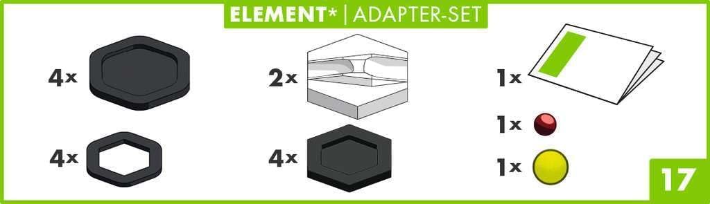 Ravensburger GraviTrax Element Adapter-Set - Erweiterbare Kugelbahn für Kinder, Interaktive Murmelbahn, Lernspielzeug und Konstruktionsspielzeug ab 8 Jahren