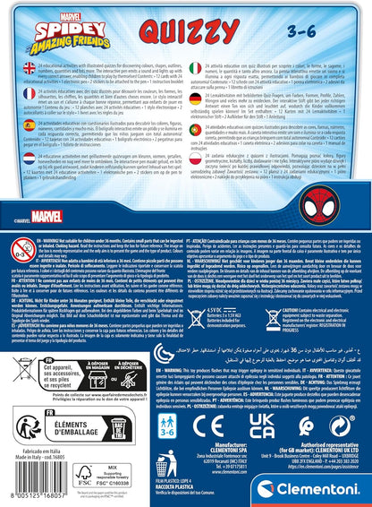 Clementoni Educational Games - Electronic Pen Basic Marvel Spidey, Quiz Game For Kids With Electronic Pen, Learning Toys 3 Years, Multilingual, Batteries Included, Made In Italy, 16805