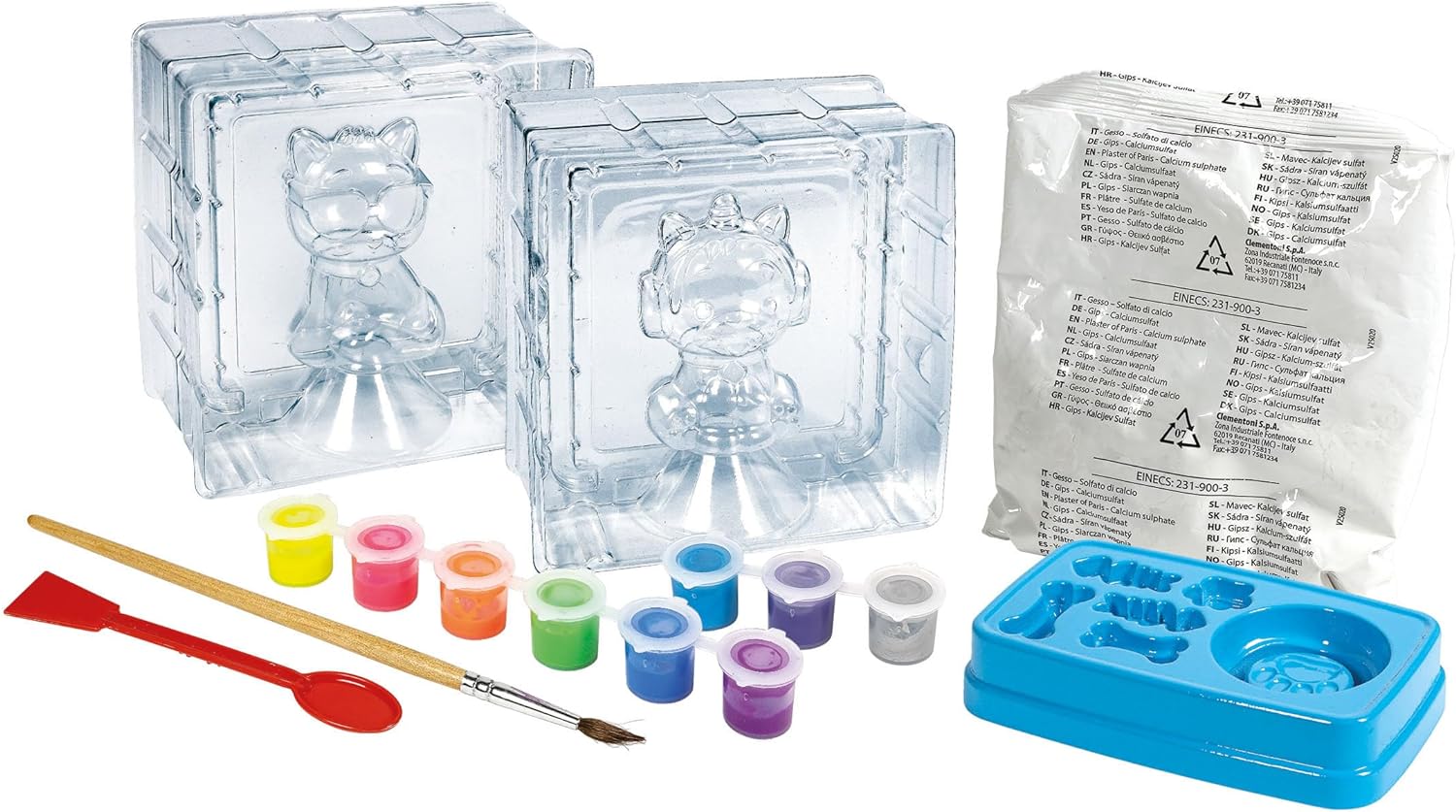 Clementoni 18798 Gabby'S Dollhouse Chalk Creations Game for Creating Plaster Sculptures, Creative Activities, Painting, Laboratory for Girls, 6 Years, Made in Italy, Multicoloured