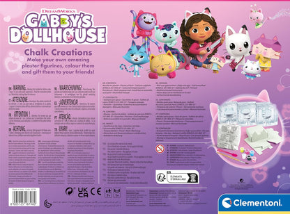 Clementoni 18798 Gabby'S Dollhouse Chalk Creations Game for Creating Plaster Sculptures, Creative Activities, Painting, Laboratory for Girls, 6 Years, Made in Italy, Multicoloured