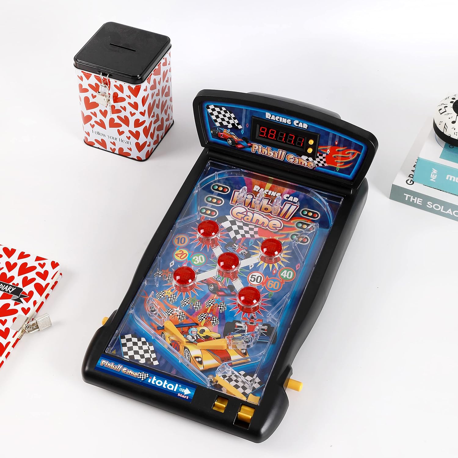 I-TOTAL® - Pin Art, Pinball Space Galaxy - Juego de Pinball Espacio y máquinas - Juego para niños y Adultos con Pantalla Vintage Retro (Grande)