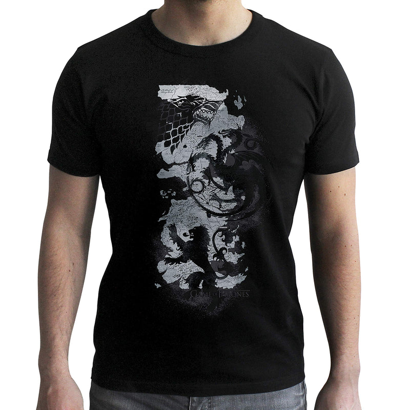GAME OF THRONES - Tshirt Map - man SS black - n