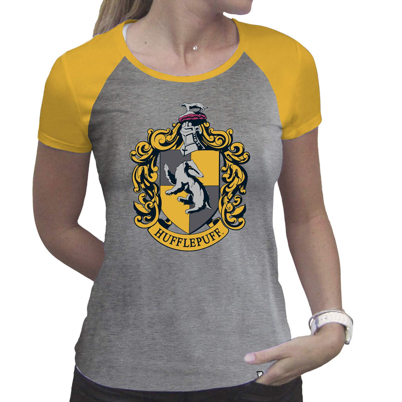 ABYstyle - Harry Potter - Tshirt - Hufflepuff - Women - Gray & Yellow - Premium (XXL) Gris