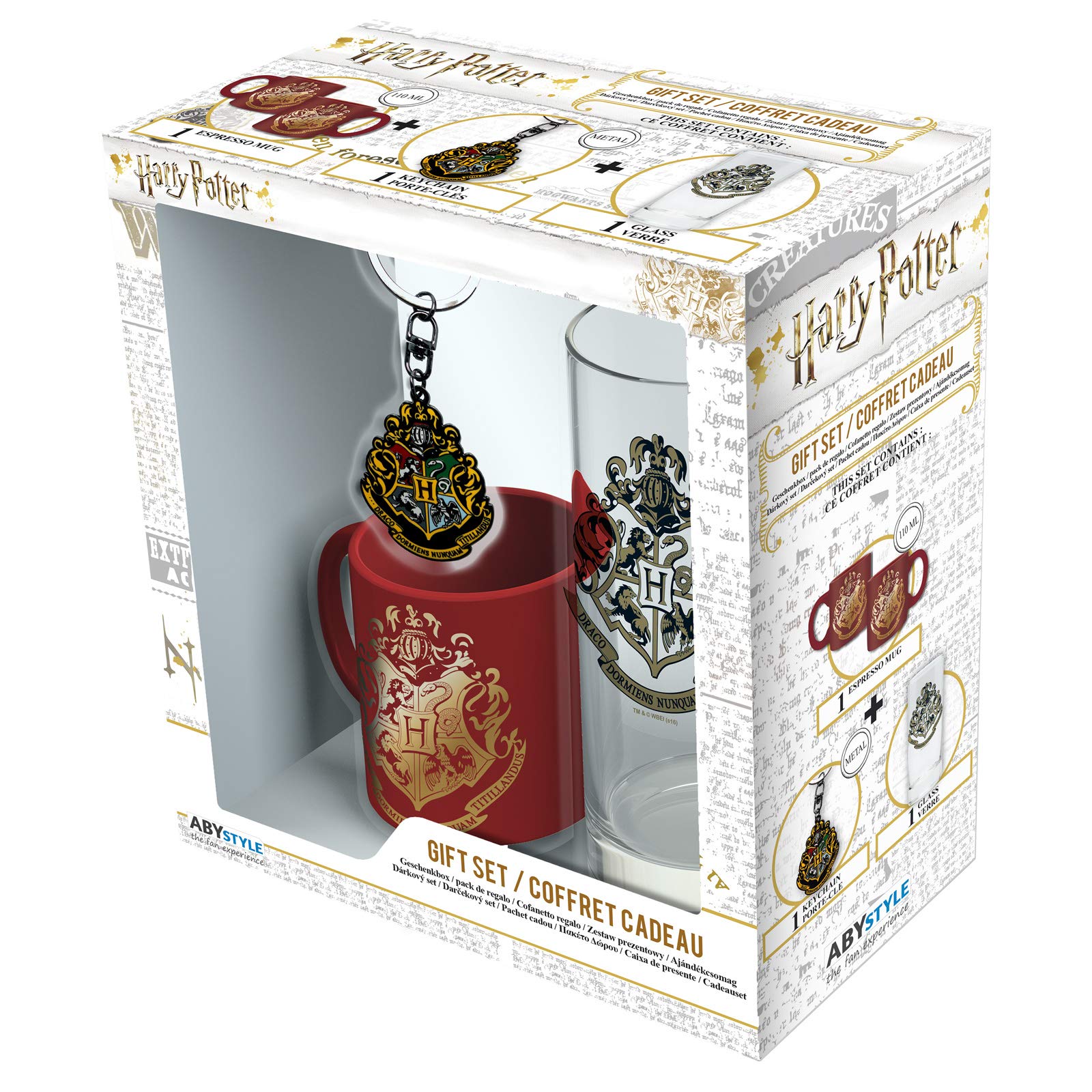 ABYstyle - Harry Potter - Hogwarts Pack - Glass + Keyring + Mini Mug