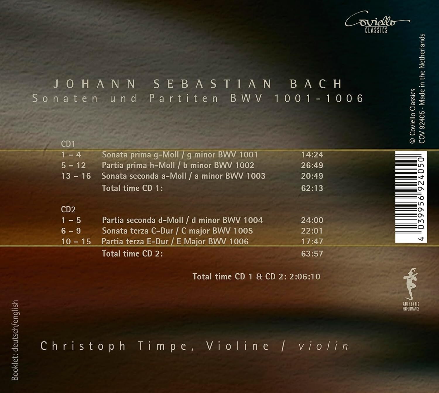 Johann Sebastian Bach: Sonatas & Partitas for Violin Solo