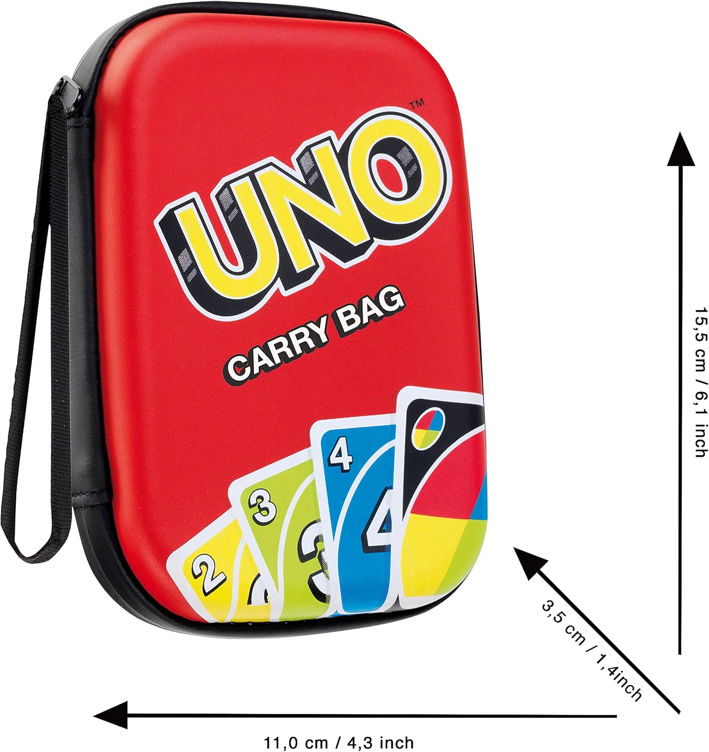 Theo Klein 5901 UNO carrying bag I Practical playing card bag for on the go I Protects cards from moisture and dust I Dimensions: 11 cm x 3.5 cm x 15.5 cm I Toys for children aged 3 and over