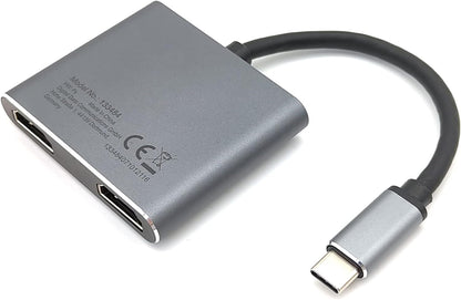 Equip Adapter USB-C/133484 USB-C 4-in-1 Dual HDMI Adapter/Silver
