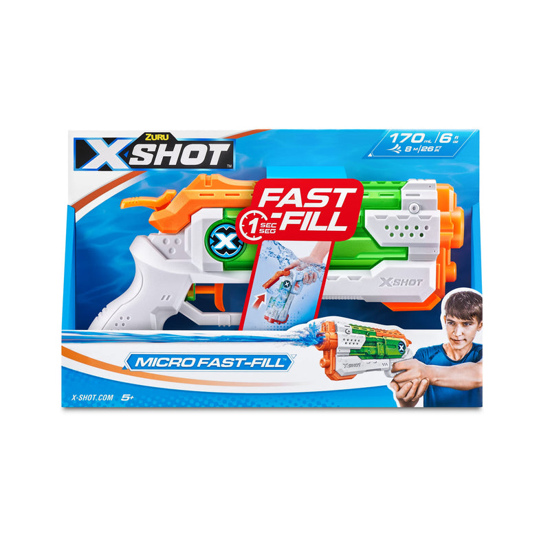 ZURU - XSHOT - Fast Fill - Micro - Water Blaster - Waterpistool - Buitenspel - Snel vullen - Trekt tot 8m - 56220-2023