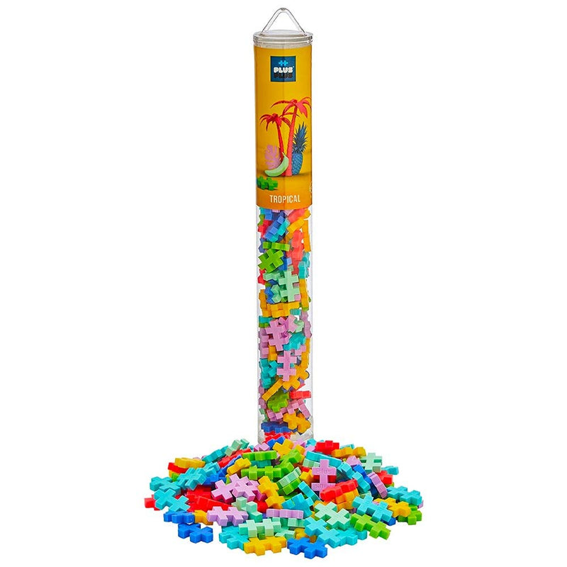 Plus-Plus 9604264 Ingenious Construction Toy, Tropical, Creative Building Blocks Tube, 100 Pieces, Tropical, Pièces