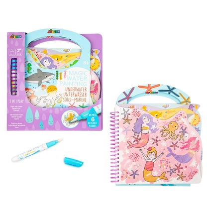 Avenir Inkleurspel onderwater, 3-in-1 creatieve set met spelletjes, stickers en kleurplaten, doe-het-zelf, voor kinderen vanaf 3 jaar