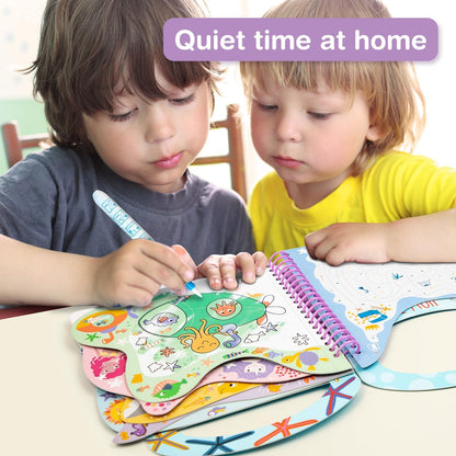 Avenir Inkleurspel onderwater, 3-in-1 creatieve set met spelletjes, stickers en kleurplaten, doe-het-zelf, voor kinderen vanaf 3 jaar