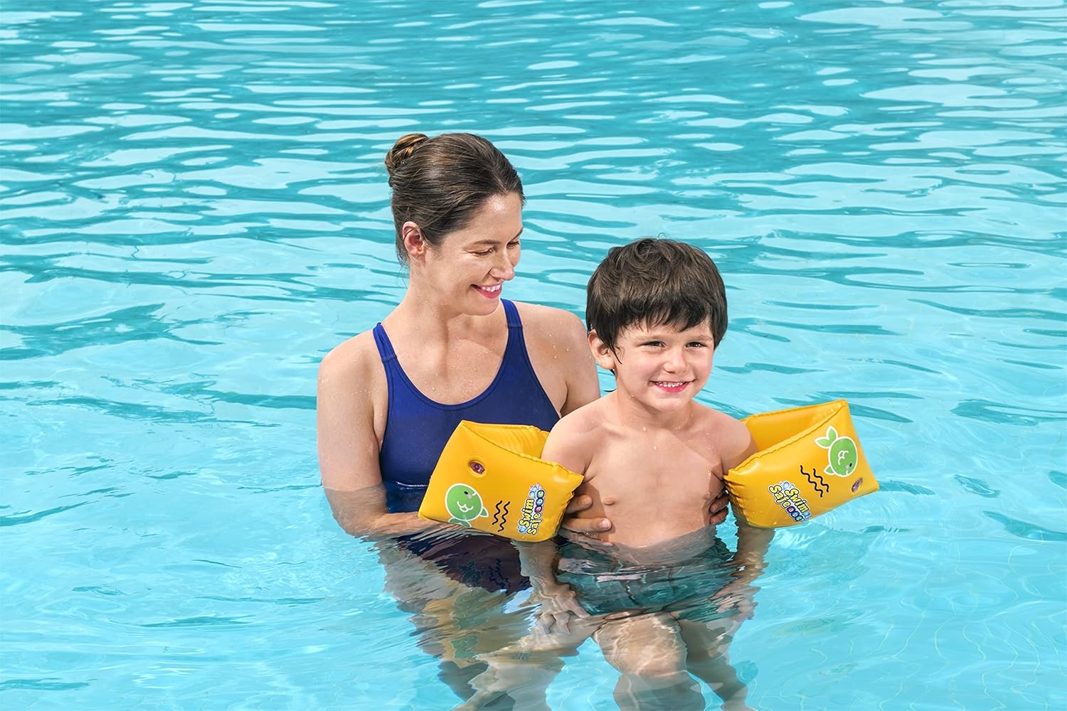 Bestway Inflatable Swimming Armbands for Kids Float Bands Sleeves, Inflatable Swim Armbands for Boys and Girls, Ages 3-6, Yellow