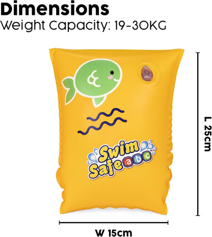 Bestway Inflatable Swimming Armbands for Kids Float Bands Sleeves, Inflatable Swim Armbands for Boys and Girls, Ages 3-6, Yellow