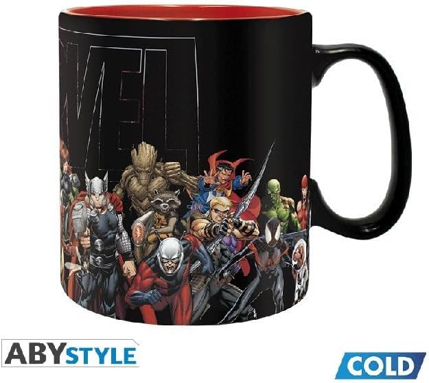 ABYstyle - Marvel - Color Change Mug with Heat - 460ml - Hero 1 Count (Pack of 1) Multi-coloured