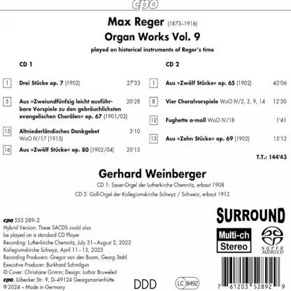 Max Reger: Organ Works - Volume 9